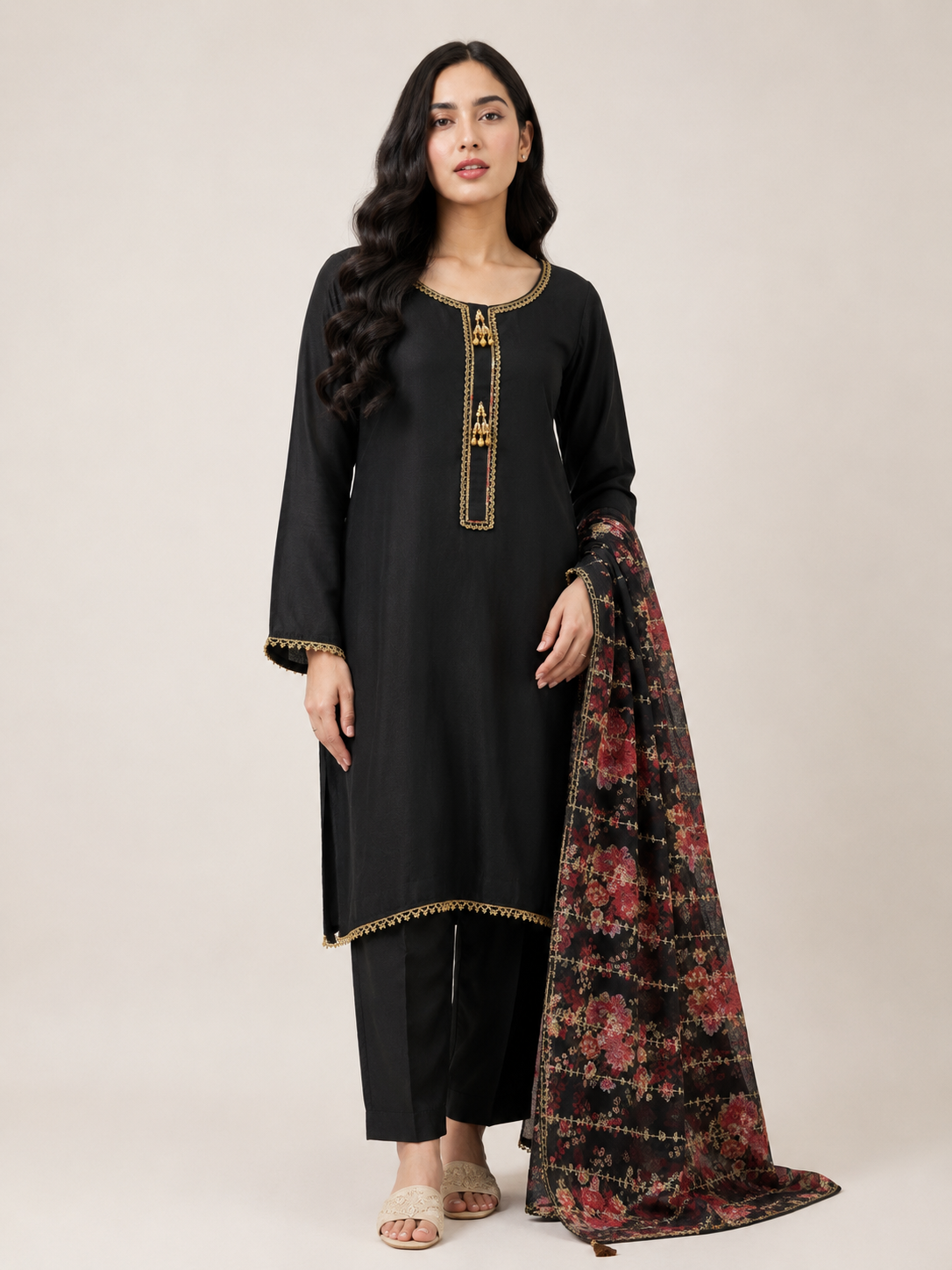Hania Amir 3pc Suit Chundri Printed Dupatta